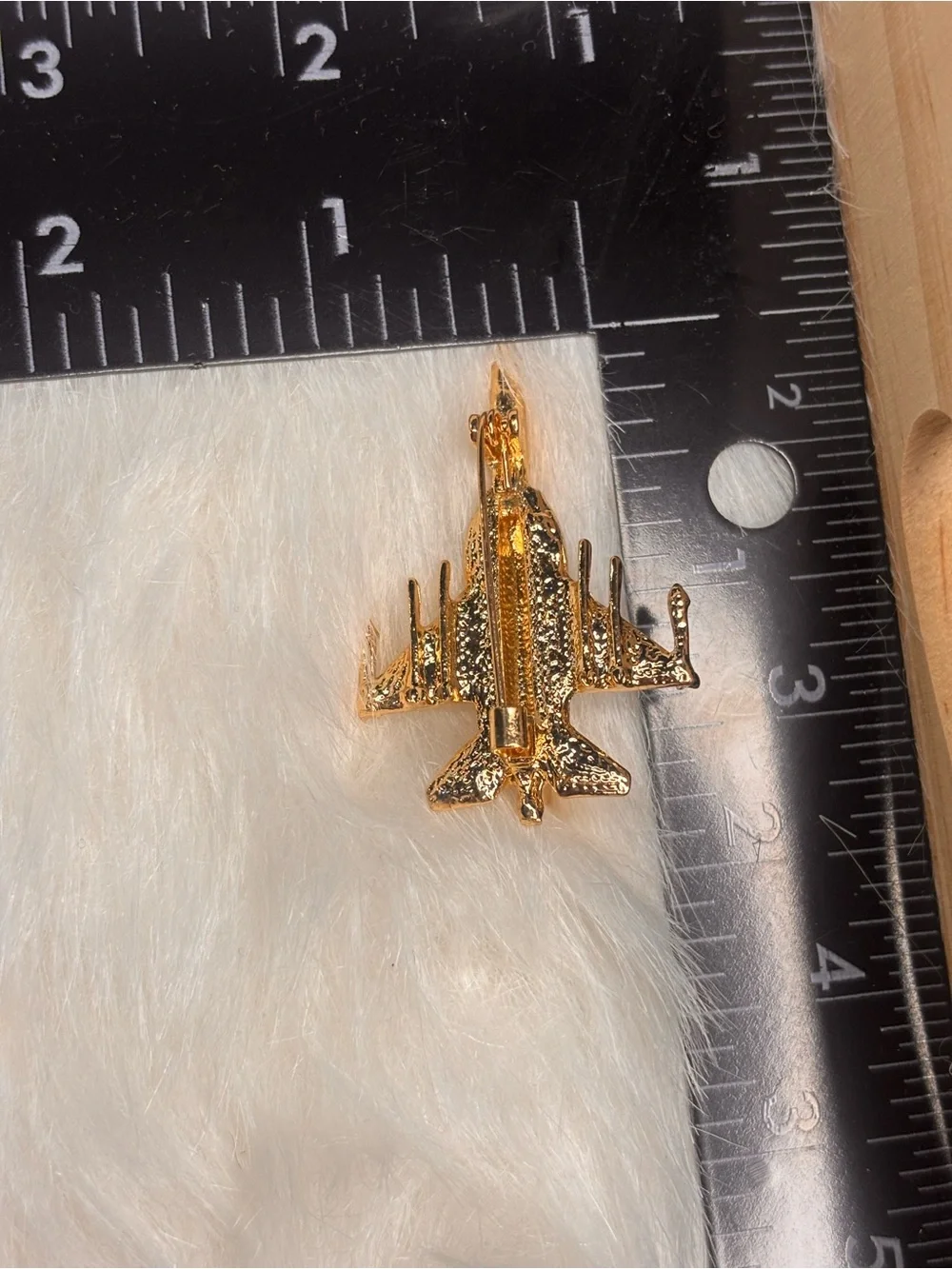 Colorful Enamel Fighter Jet Airplane Brooch – Gold Tone Statement Pin